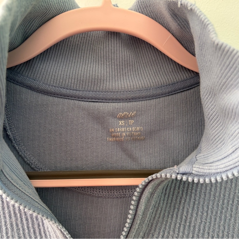Aerie Ribbed Oversized Half Zip Sweatshirt - Picture 3 of 4